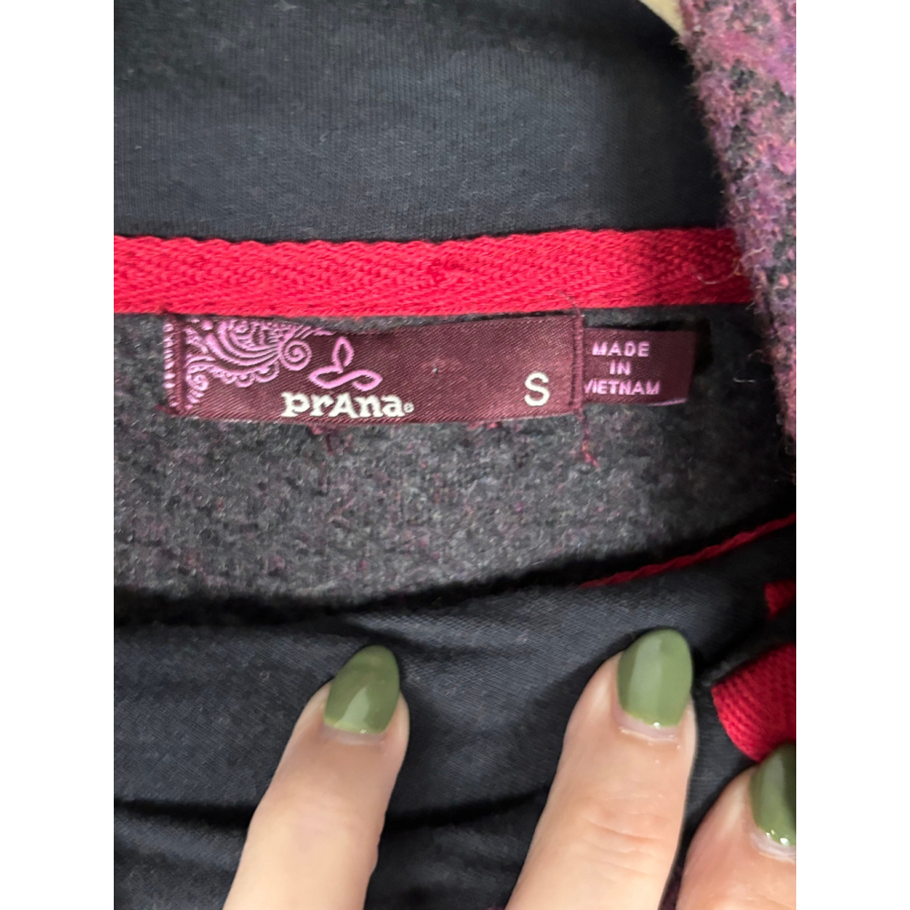 PrAna Mattea Pullover Sweater Knit Wool Blend Chevron Funnel Neck Red Plum W S - Picture 7 of 10